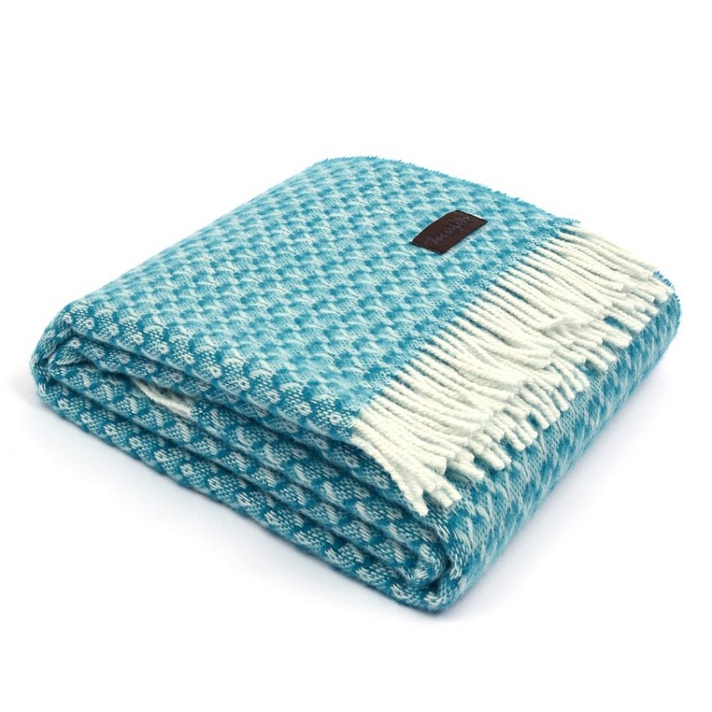 Плед BRIAS TRIANGLE 1510 Marzotto Голубой в Тюмени | Loft Concept 