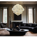 Люстра с овальными подвесками из натурального камня Spatial Composition варинант исполнения - 7 | Loft Concept в Тюмени