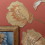 Обои с вышивкой ручной работы Deco Flowers Original colourway on wool sateen варинант исполнения - 2 | Loft Concept в Тюмени