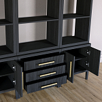 Модульный стеллаж Primo из трех составных элементов Черный дуб варинант исполнения - 5 | Loft Concept в Тюмени