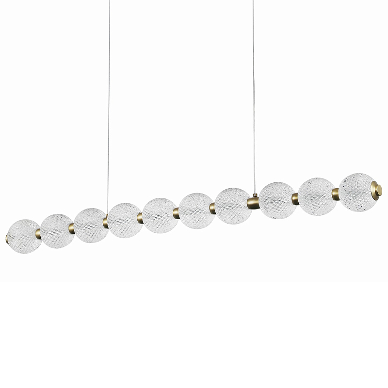 Подвесной линейный светодиодный светильник Crystal Globule Linear Hanging Lamp Прозрачный Бронза Подвесной линейный светодиодный светильник Crystal Globule Linear Hanging Lamp Прозрачный Бронза в Тюмени | Loft Concept