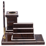 Настольный письменный набор из природного камня обсидиана с декором в виде орла Golden Eagle варинант исполнения - 5 | Loft Concept в Тюмени