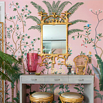 Обои ручная роспись Amazonia Florence Pink dyed silk варинант исполнения - 4 | Loft Concept в Тюмени