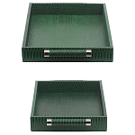 Комплект из двух прямоугольных подносов зеленого цвета Serpent варинант исполнения - 3 | Loft Concept в Тюмени