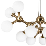 Люстра с плафонами из стеклянных шаров Pearls Suspension Brass Chandelier варинант исполнения - 3 | Loft Concept в Тюмени