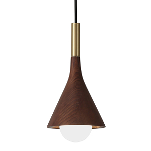 Подвесной светильник с деревянным корпусом конусообразной формы TAPIO Walnut