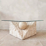 Дизайнерский журнальный стол в виде раковины с жемчужиной под прозрачной столешницей Fahin варинант исполнения - 2 | Loft Concept в Тюмени