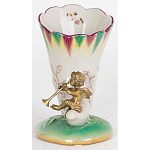 Ваза из фарфора с бронзовой фигуркой ангела Eden Garden porcelain and bronze варинант исполнения - 1 | Loft Concept в Тюмени