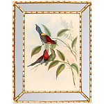 Постер с изображением птиц и цветов в зеркальной раме Blooming Birds Poster варинант исполнения - 3 | Loft Concept в Тюмени