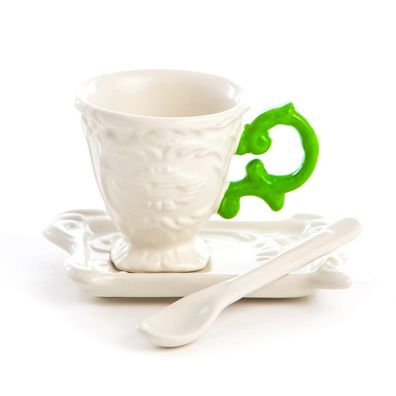 Кофейная пара Seletti I-Coffee Green Белый Зеленый Кофейная пара Seletti I-Coffee Green Белый Зеленый в Тюмени | Loft Concept