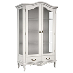 Витрина белая двухдверная с 4-мя полками и 2-мя ящиками в стиле прованс White Provence варинант исполнения - 1 | Loft Concept в Тюмени