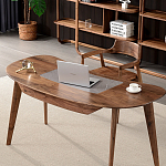 Стол рабочий округлой формы с ящиком  Working Moonnut Table варинант исполнения - 2 | Loft Concept в Тюмени