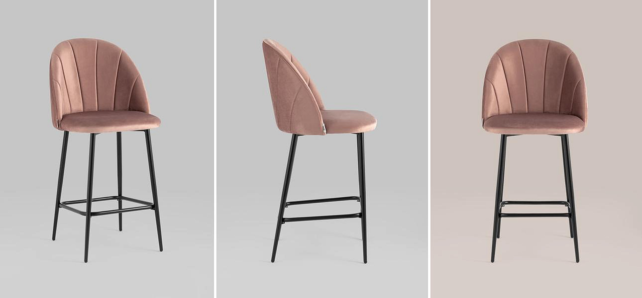 Барный Стул Balsari S Chair Пыльно-Розовый Велюр Барный Стул Balsari S Chair Пыльно-Розовый Велюр - Loft-Concept в Тюмени