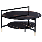 Стол журнальный круглый черный с полкой Inherence варинант исполнения - 1 | Loft Concept в Тюмени