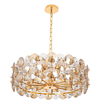 Люстра круглая золотого цвета с круглыми хрустальным элементами Solyria варинант исполнения - 3 | Loft Concept в Тюмени