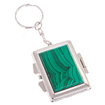 Зеркало брелок складное двухстороннее из натурального камня Малахит Stone Mirrors варинант исполнения - 1 | Loft Concept в Тюмени