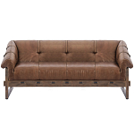 Трехместный диван Duncan винтажная коричневая кожа варинант исполнения - 1 | Loft Concept в Тюмени