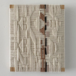 Текстильное панно ручной работы из хлопкового шнура wall panel line beige варинант исполнения - 1 | Loft Concept в Тюмени