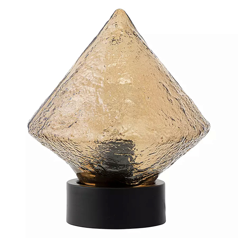 Настольный светильник с янтарным рельефным плафоном Lamp with Frozen Glass Effect Янтарный Черный Настольный светильник с янтарным рельефным плафоном Lamp with Frozen Glass Effect Янтарный Черный в Тюмени | Loft Concept