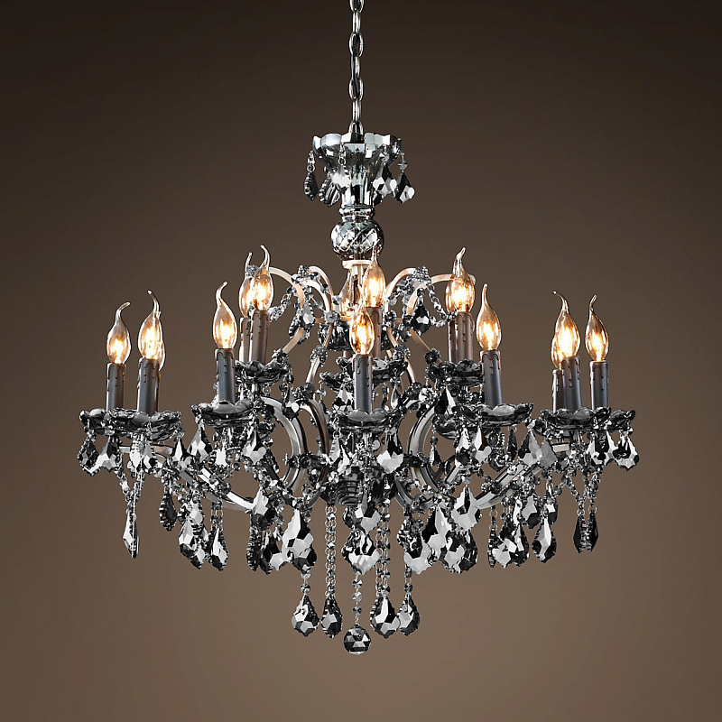 Люстра 19TH C. ROCOCO IRON & Smok CRYSTAL 18 Графит Стекло Смок Люстра 19TH C. ROCOCO IRON & Smok CRYSTAL 18 Графит Стекло Смок в Тюмени | Loft Concept