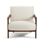 Кресло с обивкой из белого букле Armchair White Boucle варинант исполнения - 4 | Loft Concept в Тюмени