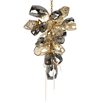 Люстра подвесная вытянутой формы с плафонами из стекла и металла с двумя вертикальными подвесками Gilded Mirage  варинант исполнения - 7 | Loft Concept в Тюмени