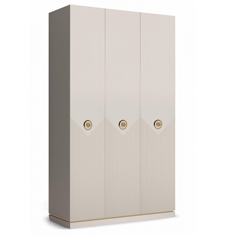 Шкаф трёхстворчатый платяной Satin Furniture Бежево-серый Шкаф трёхстворчатый платяной Satin Furniture Бежево-серый в Тюмени | Loft Concept