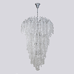 Люстра с прозрачными и белыми подвесками в виде лепестков FAIRYTREE Light варинант исполнения - 2 | Loft Concept в Тюмени