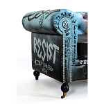 Диван в Лофт Честерфильд граффити из винтажной кожи GRAFFITI PARA Chesterfield варинант исполнения - 4 | Loft Concept в Тюмени