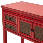 Деревянная консоль в китайском стиле с ящиками и дверцами красная Chinese Console Table варинант исполнения - 4 | Loft Concept в Тюмени