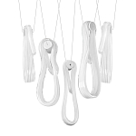 Подвесной светильник белого цвета с 6-ю изогнутыми плафонами Flow Loop варинант исполнения - 8 | Loft Concept в Тюмени