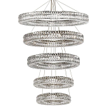 Многоярусная Люстра Elizabeth Хром Вертикальная композиция из пяти хрустальных светильников варинант исполнения - 1 | Loft Concept в Тюмени