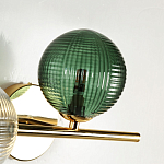 Бра с рифлёными шарообразными плафонами прозрачного и зелёного цвета Bolle Multi Color hanging lamp варинант исполнения - 4 | Loft Concept в Тюмени