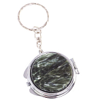 Зеркало брелок карманное двухстороннее из натурального камня Серафинит Stone Mirrors варинант исполнения - 5 | Loft Concept в Тюмени