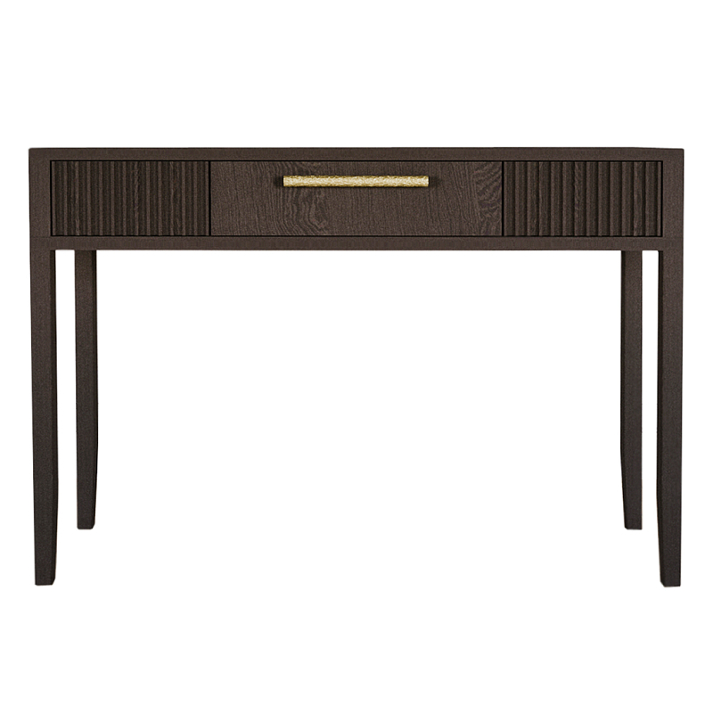 Элегантная Консоль Primo с выдвижным ящиком Темный орех Темный дуб Золотой в Тюмени | Loft Concept 