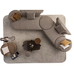 Угловой диван Calypso с поворотным механизмом и пуфом   варинант исполнения - 6 | Loft Concept в Тюмени