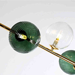 Люстра подвесная линейная с рифлеными стеклянными плафонами Bolle Multi Color варинант исполнения - 4 | Loft Concept в Тюмени