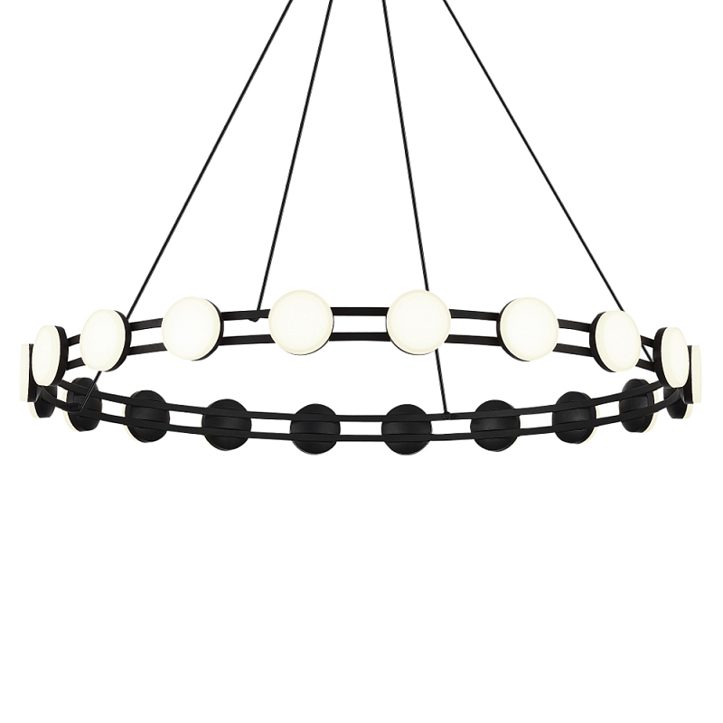 Люстра кольцевая с круглыми светодиодными источниками света Maxine Light Черный Золотой Белый в Тюмени | Loft Concept 