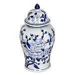 Ваза с крышкой и синим цветочным узором Blue & White Ornament  варинант исполнения - 1 | Loft Concept в Тюмени
