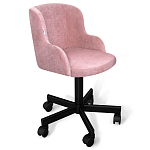 Стул с мягкой розовой обивкой из велюра и подъемно-поворотным механизмом на черных колесиках Harper Pink варинант исполнения - 1 | Loft Concept в Тюмени