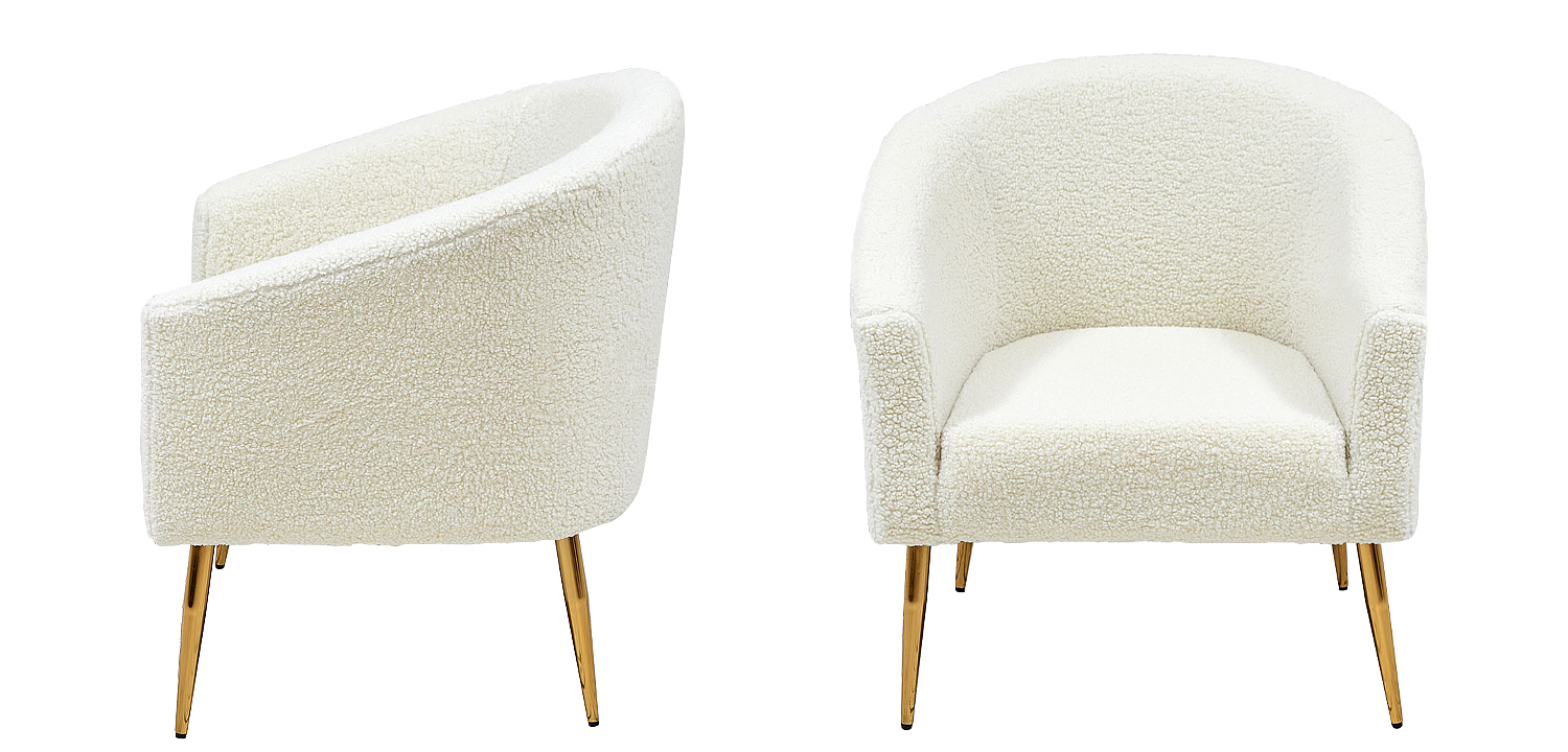 Кресло из белой ткани букле Boucle Luisa Armchair Кресло из белой ткани букле Boucle Luisa Armchair - Loft-Concept в Тюмени