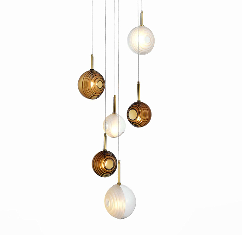 Люстра светодиодная с сферическими стеклянными плафонами Splatter  в Тюмени | Loft Concept 