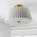 Потолочный светильник с белым плиссированным абажуром Ganglion варинант исполнения - 3 | Loft Concept в Тюмени