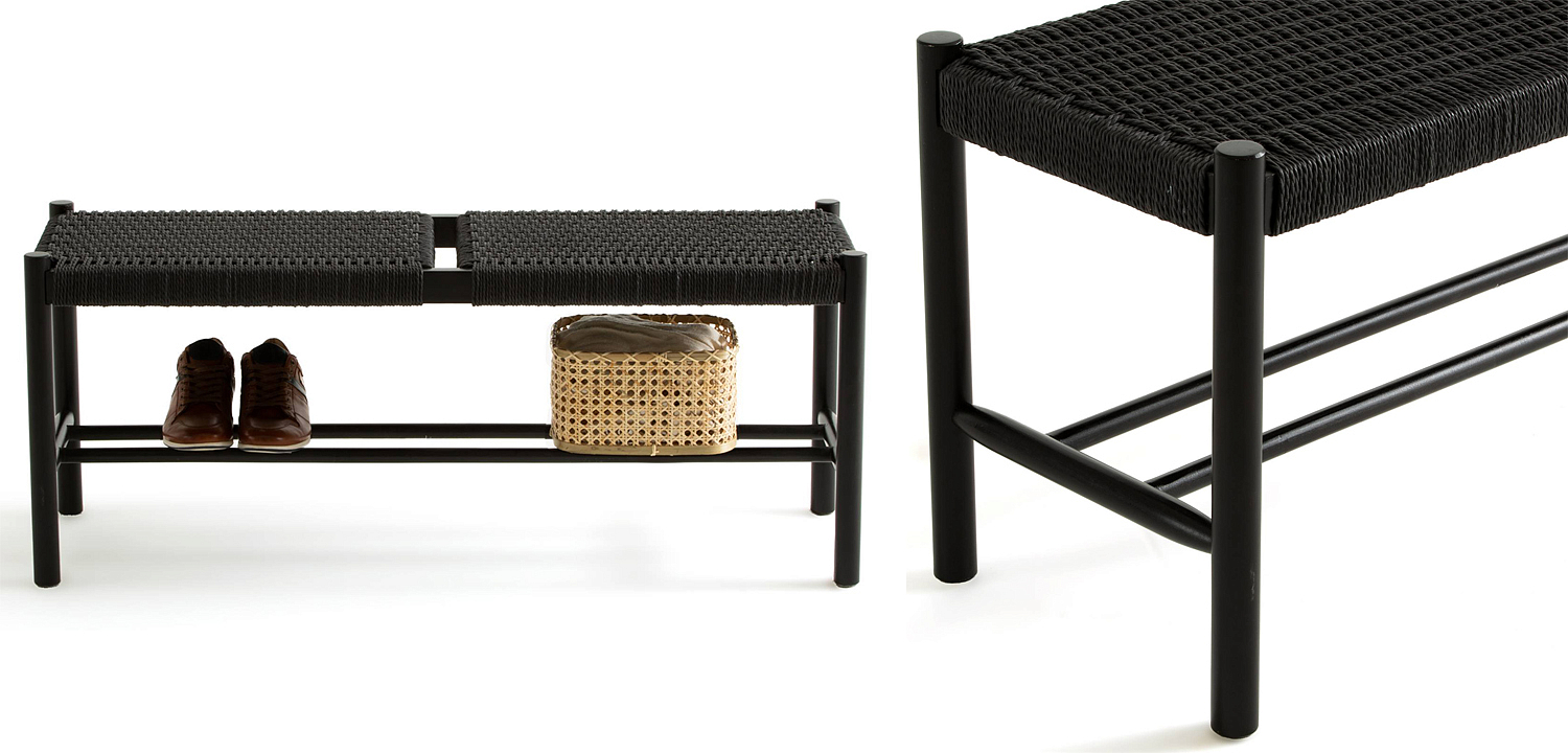 Банкетка Enzo Wicker Black Banquet Банкетка Enzo Wicker Black Banquet - Loft-Concept в Тюмени