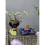 Ваза темно-синяя фарфоровая на бронзовой подставке с ажурным ободком и изогнутыми ручками Eden Garden варинант исполнения - 6 | Loft Concept в Тюмени