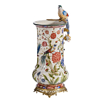 Ваза фарфоровая с птицей на бронзовой ветке и цветочной росписью Garden of Eden варинант исполнения - 2 | Loft Concept в Тюмени