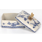 Фарфоровая шкатулка с бронзовой стрекозой Blue and White варинант исполнения - 6 | Loft Concept в Тюмени