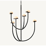 Люстрас 6-ю мраморными плафонами в форме купола Light Warm Light варинант исполнения - 7 | Loft Concept в Тюмени