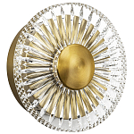 Бра с круглым рельефным плафоном Glass Peonies Brass Wall Lamp варинант исполнения - 1 | Loft Concept в Тюмени