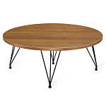 Стол журнальный c коричневой круглой столешницей на четырех черных ножках Charm Coffee Table варинант исполнения - 1 | Loft Concept в Тюмени